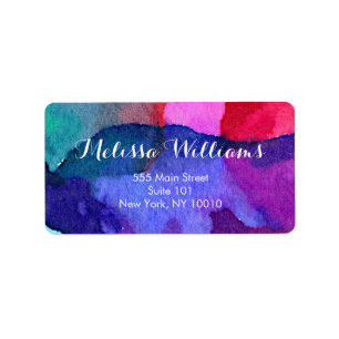 Abstract Multi-Colored Watercolors Makeup Artist Label
