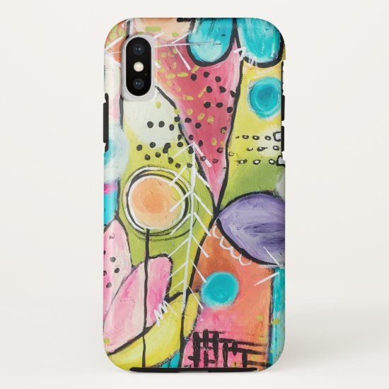 Abstract Multicolor Artistic Red Blue Green Pink iPhone X Case