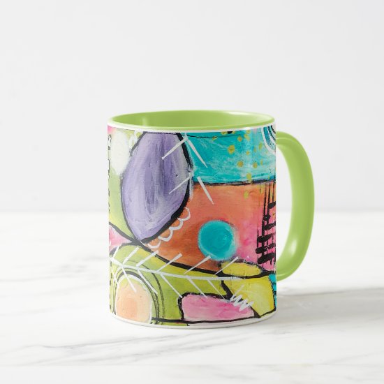 Abstract Multicolor Artistic Red Blue Green Pink Mug