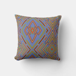 Abstract Multicolor Blue Pattern Throw Pillow