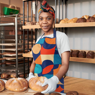 Abstract Multicolor Geometric Shapes Pattern Apron