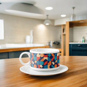 Abstract Multicolor Geometric Shapes Pattern Bowl