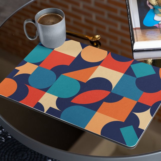 Abstract Multicolor Geometric Shapes Pattern Cloth Placemat (Table placemat)