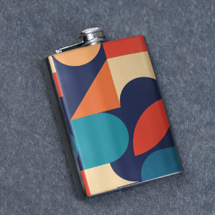 Abstract Multicolor Geometric Shapes Pattern Flask