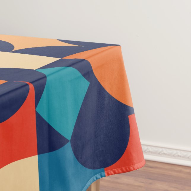 Abstract Multicolor Geometric Shapes Pattern Tablecloth (In Situ)