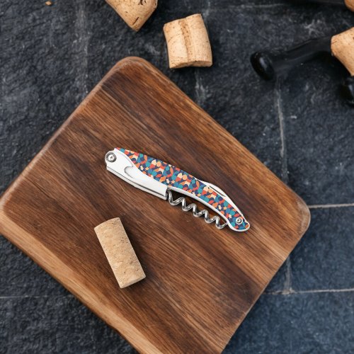 Abstract Multicolor Geometric Shapes Pattern Waiters Corkscrew