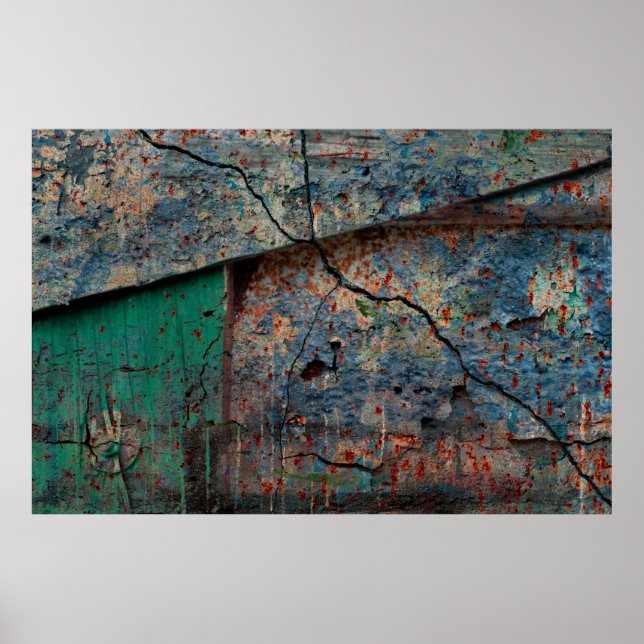 Abstract multicolor grunge background with abstrac poster (Front)