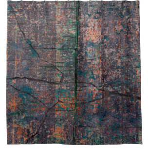 Abstract multicolor grunge background with abstrac shower curtain