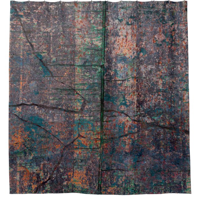 Abstract multicolor grunge background with abstrac shower curtain (Front)