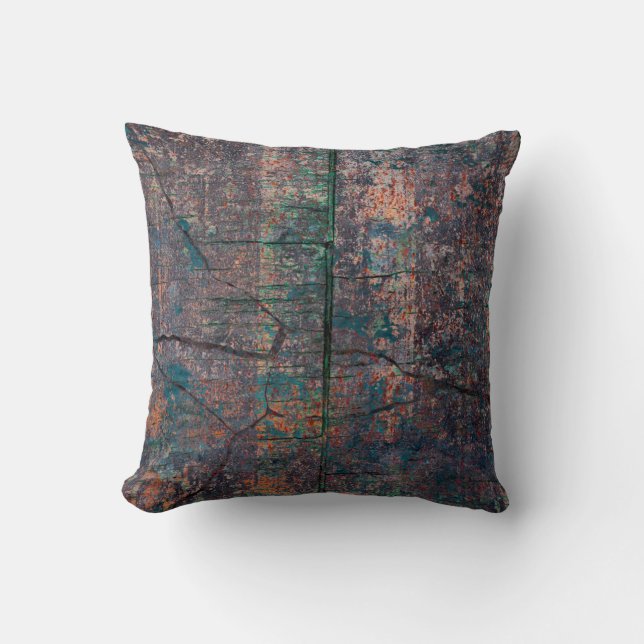 Abstract multicolor grunge background with abstrac throw pillow (Front)