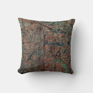 Abstract multicolor grunge background with abstrac throw pillow