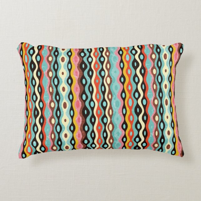 Abstract multicolor pattern accent pillow (Front)