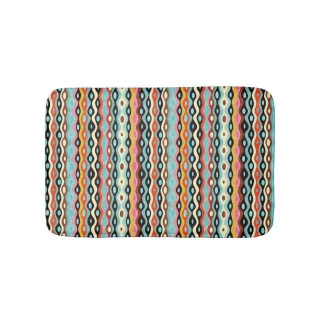 Abstract multicolor pattern bathroom mat (Front)