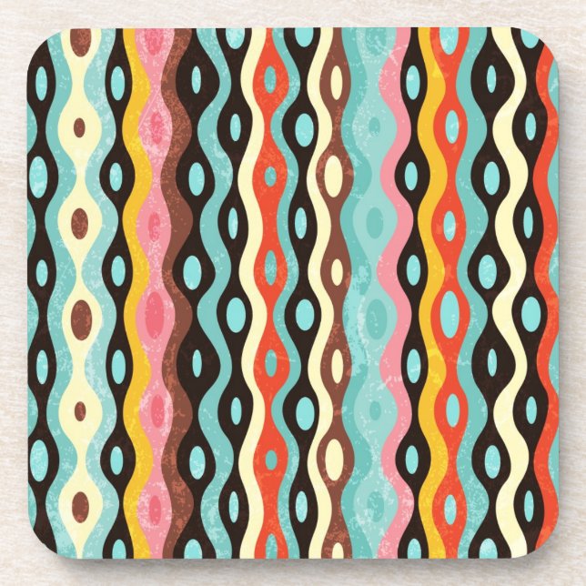Abstract multicolor pattern drink coaster (Front)