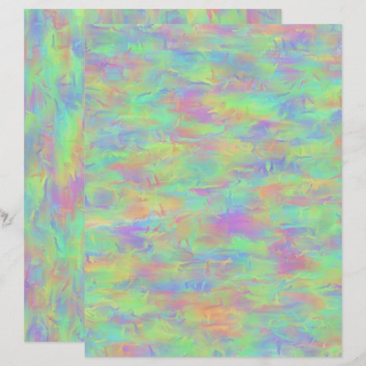 Abstract Multicolor Pattern Flat Paper Sheets (Front/Back)