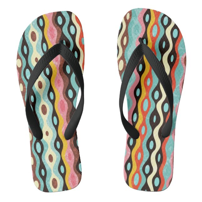 Abstract multicolor pattern flip flops (Footbed)
