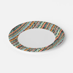 Abstract multicolor pattern paper plates