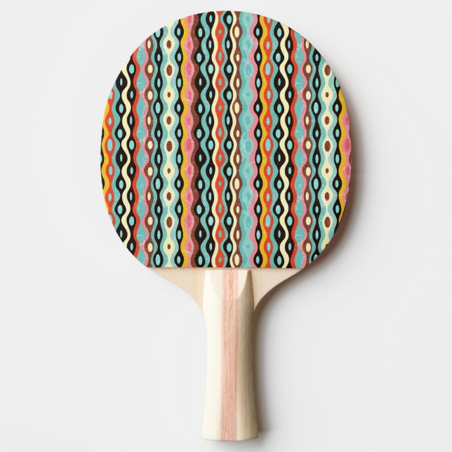 Abstract multicolor pattern ping pong paddle (Front)