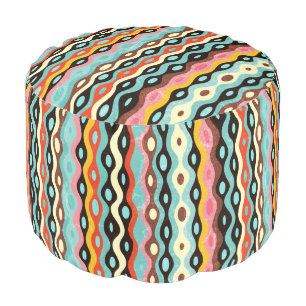 Abstract multicolor pattern pouf