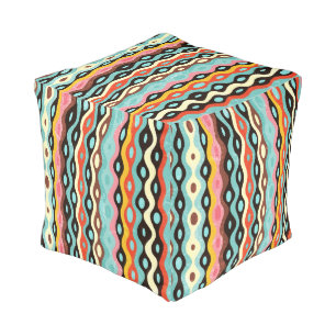 Abstract multicolor pattern pouf