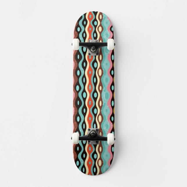 Abstract multicolor pattern skateboard deck (Front)