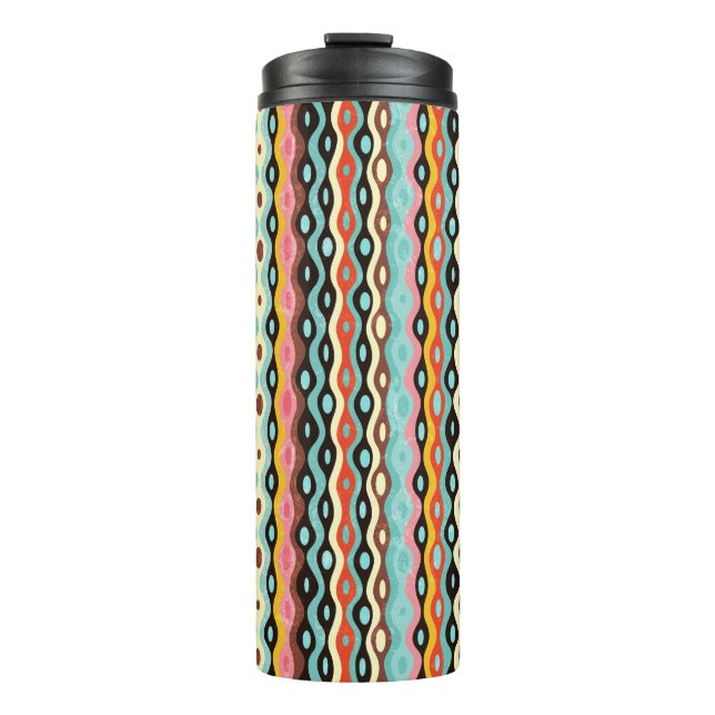 Abstract multicolor pattern thermal tumbler (Front)