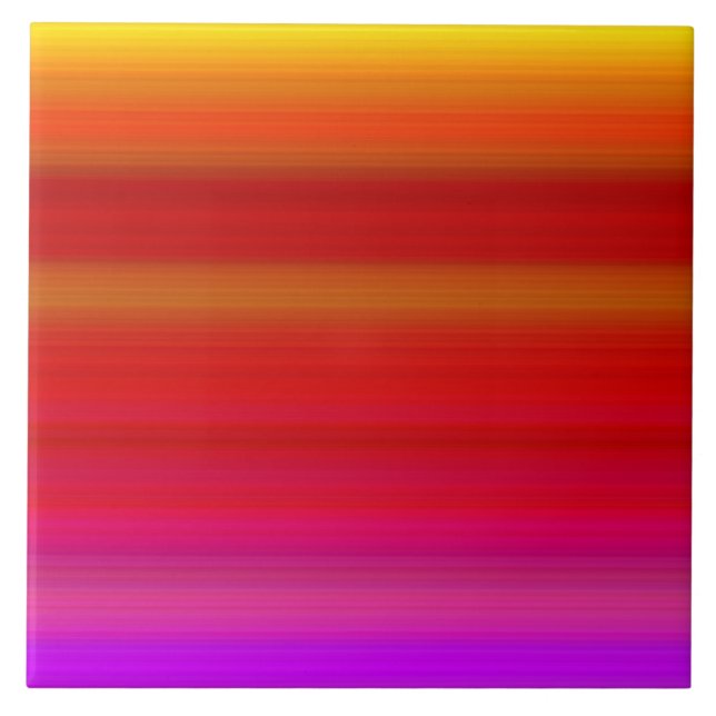 Abstract Multicolor Stripes Ceramic Tile (Front)