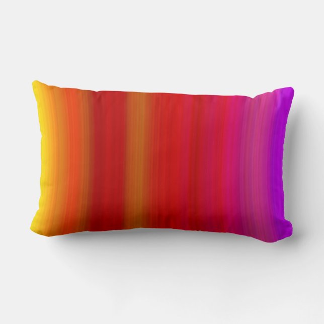 Abstract Multicolor Stripes Lumbar Pillow (Back)