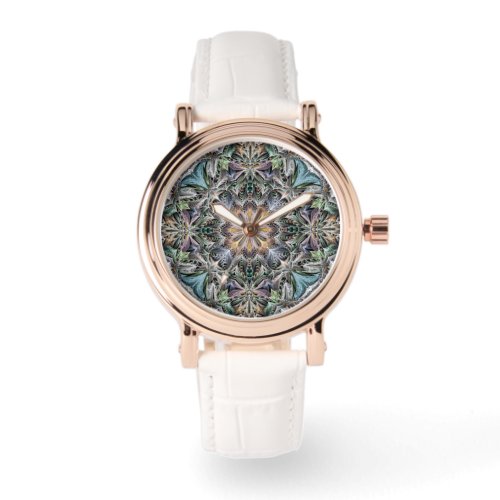 Abstract Multicolor Succulent Garden Rosette Watch