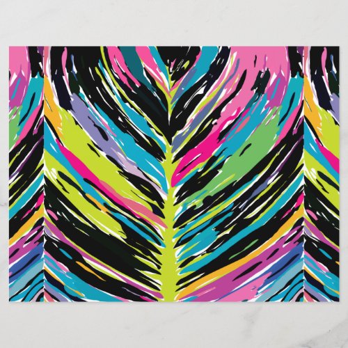 Abstract Multicolor Tropical Leaf Scrapbook Paper