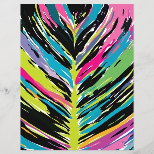 Abstract Multicolor Tropical Leaf Scrapbook Paper