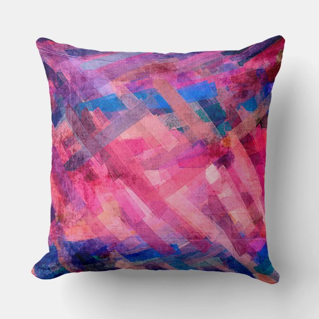 Abstract Multicolor Watercolor Pattern #3 Throw Pillow (Front)