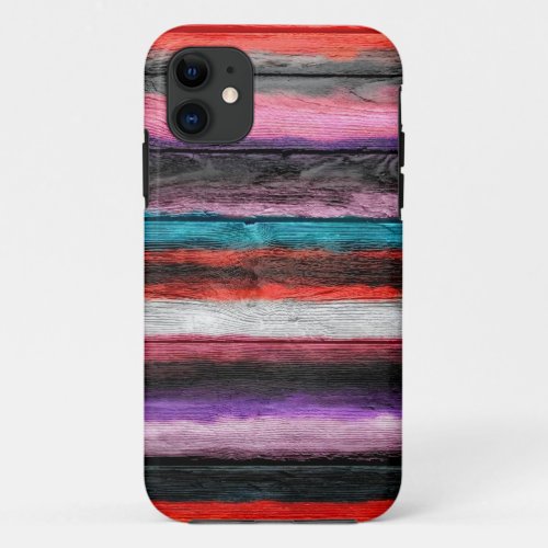 Abstract Multicolor Watercolor Stripes Pattern 2 iPhone 11 Case