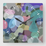 [ Thumbnail: Abstract Multicolored Blotch Pattern Wall Clock ]