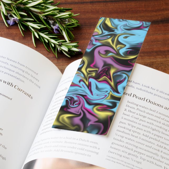 Abstract Multicolored Blue Yellow Pink Black Bookmarks (Book)