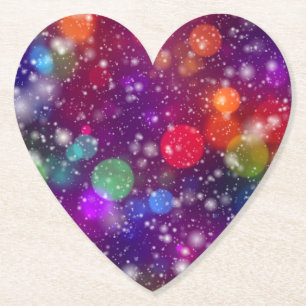 Abstract Multicolored Bokeh Background  Paper Coaster