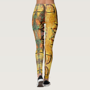Abstract Multicolored Face Art Leggings