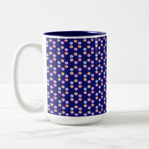 Abstract Multicolored Geometric Shape on Navy Blue Two-Tone Coffee Mug