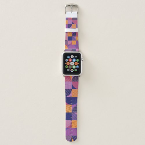 Abstract Multicolored Geometric Vintage Pattern Apple Watch Band