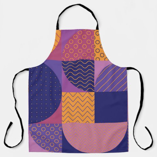 Abstract Multicolored Geometric Vintage Pattern Apron