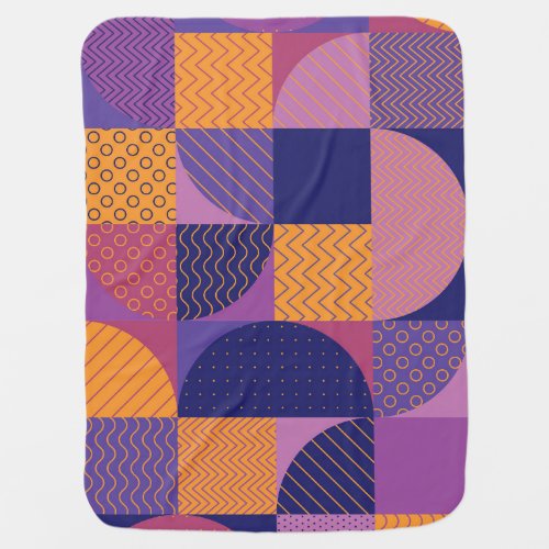 Abstract Multicolored Geometric Vintage Pattern Baby Blanket