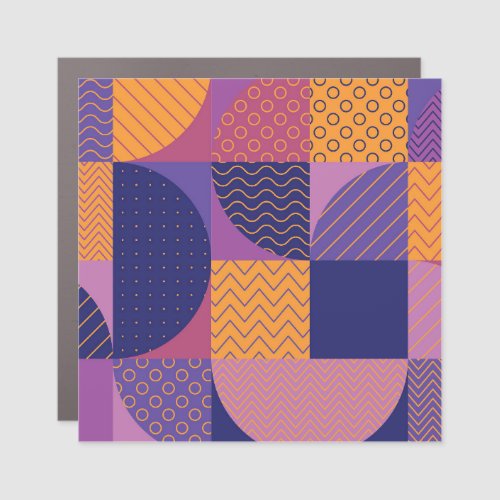 Abstract Multicolored Geometric Vintage Pattern Car Magnet