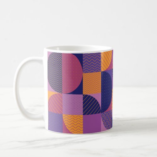 Abstract Multicolored Geometric Vintage Pattern Coffee Mug