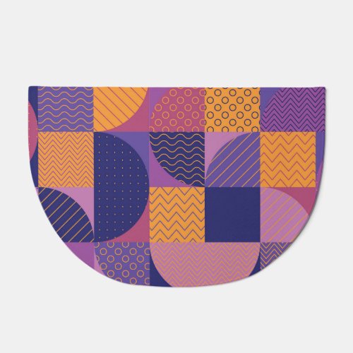 Abstract Multicolored Geometric Vintage Pattern Doormat