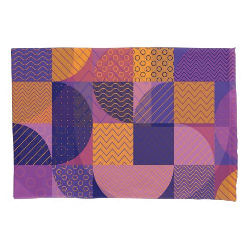 Abstract Multicolored Geometric Vintage Pattern Pillow Case