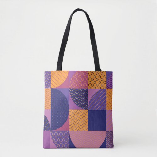 Abstract Multicolored Geometric Vintage Pattern Tote Bag