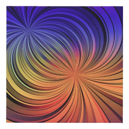 Abstract multicolored lines quantum loops art faux canvas print