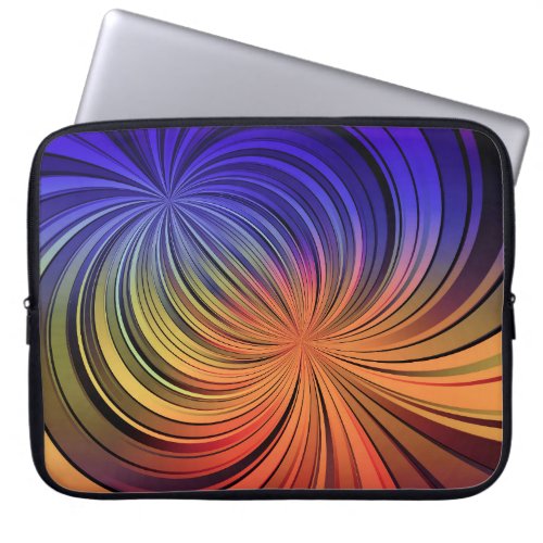 Abstract multicolored lines quantum loops art laptop sleeve