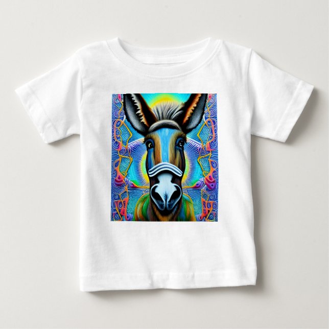 Abstract Multicolored Little Donkey Baby T-Shirt (Front)