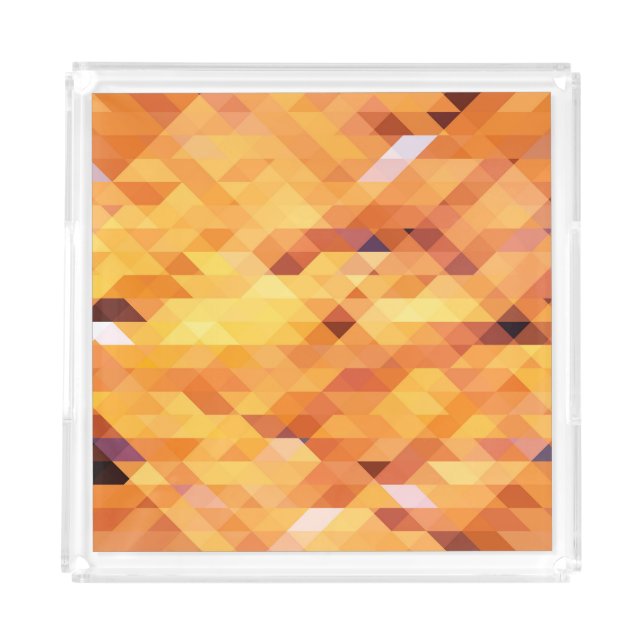 Abstract multicolored, low poly mosaic. acrylic tray (Front)